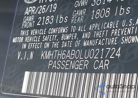 2020 Hyundai Veloster Turbo R-Spec z USA, uszkodzony, nr VIN KMHTH6AB0LU021724